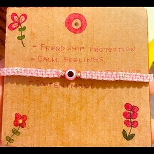 Pink evil eye bracelet
